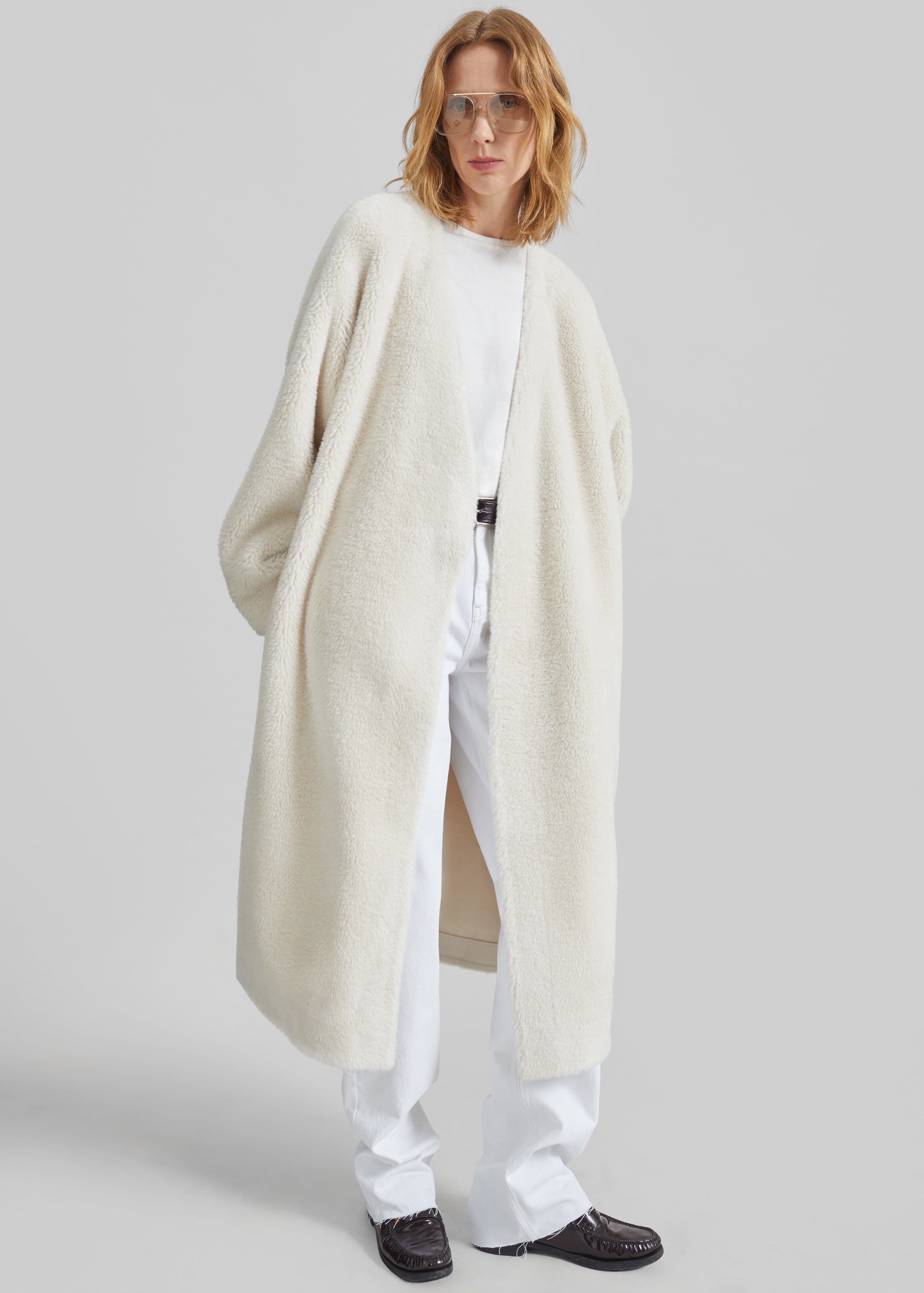 Livigno Faux Shearling Coat - Ivory