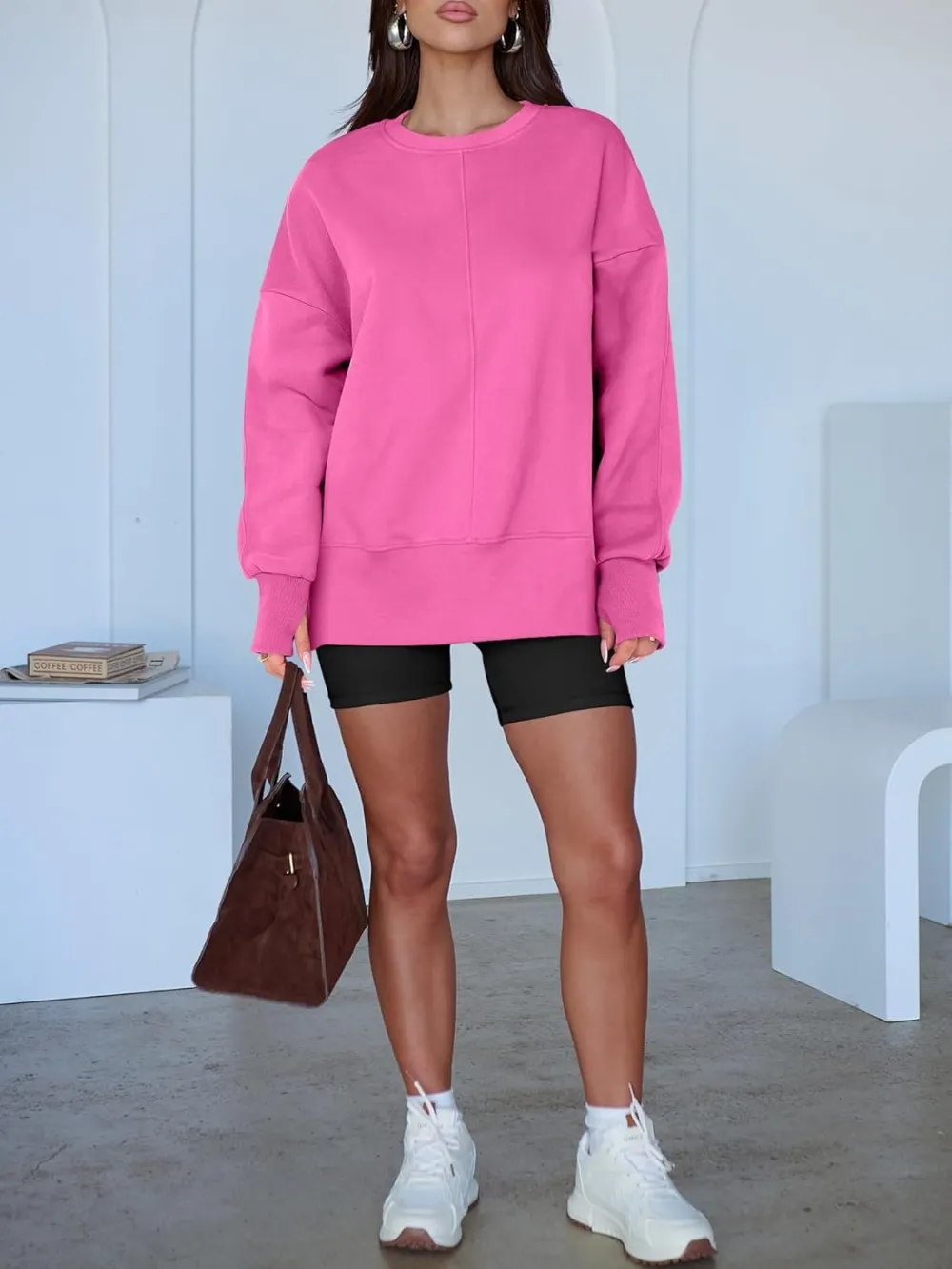 Women Oversized Sweatshirts Thumbhole Long Sleeve Hoodies Shirts