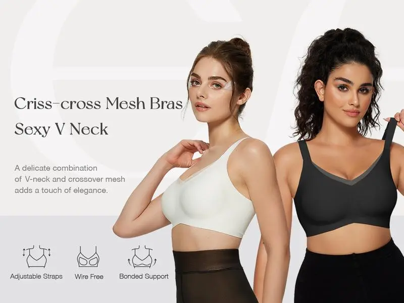 Women Wireless V-Neck Mesh Bralette (Just $3 Each!)