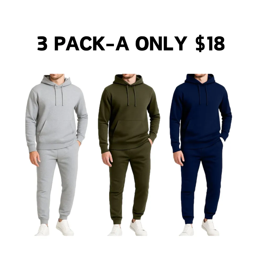 Men's Fleece-Lined Hoodie & Jogger Sets