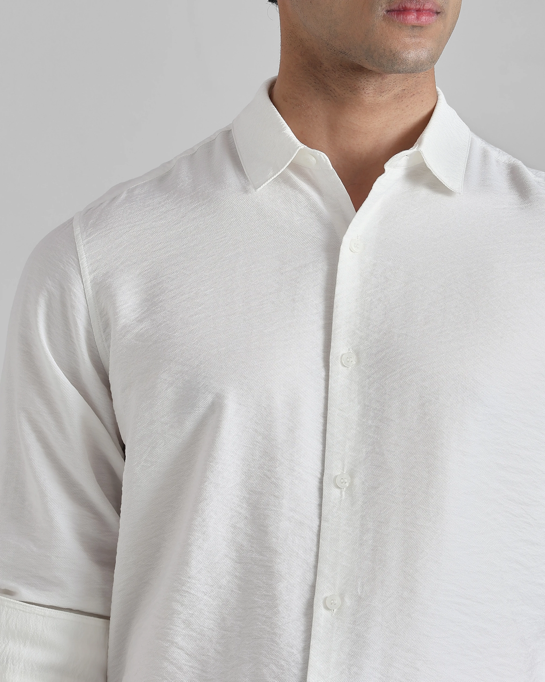 Leisure Simple Comfortable Slim-Fit Breathable White Shirt