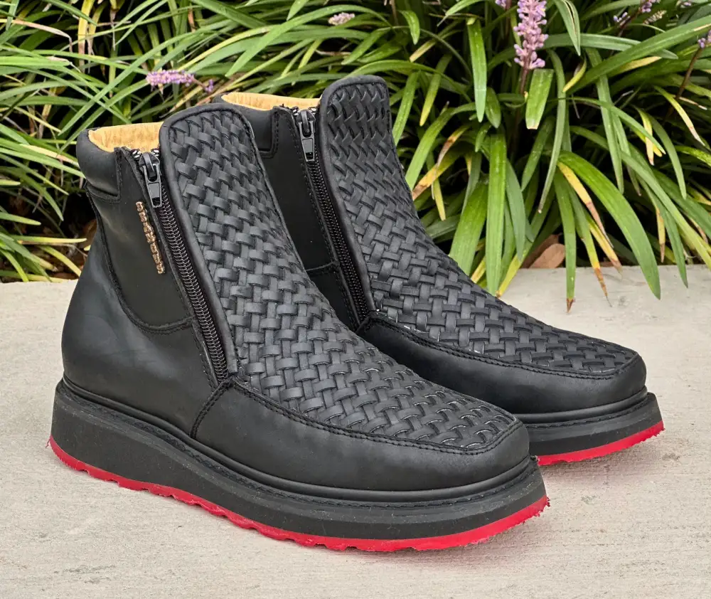 Men’s Black Basket Weave Artesanal Shoes