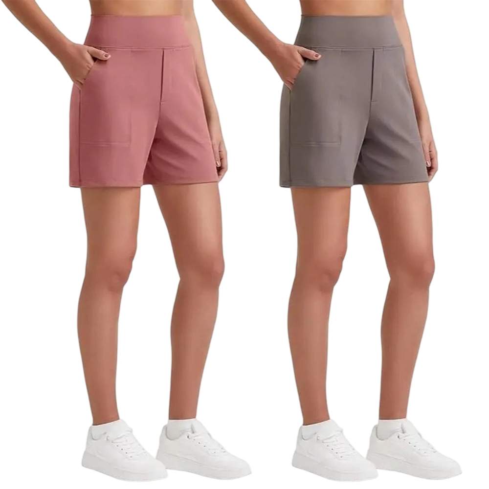 Women's Athletic Shorts High Waisted Running Yoga Shorts Summer Casual Burmuda Shorts with Pockets Activewear