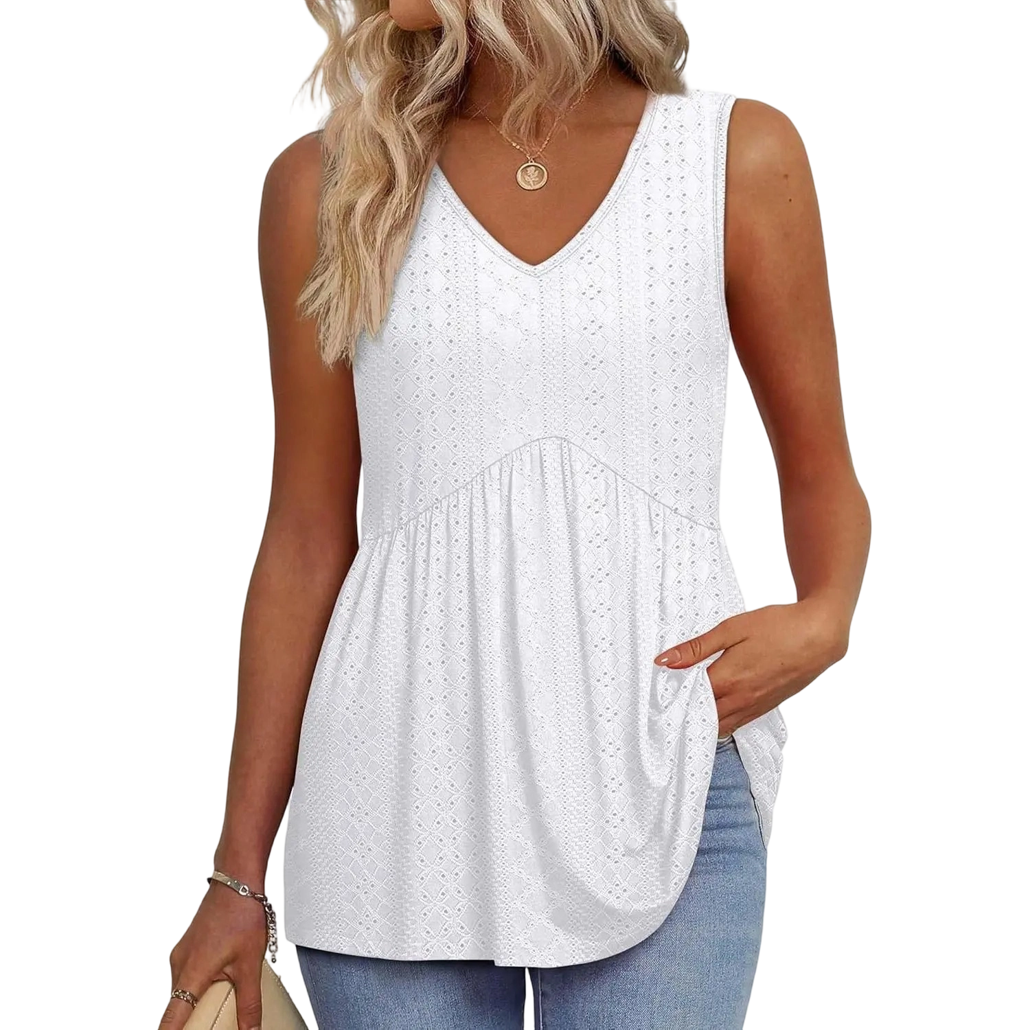 Women's Flowy Babydoll Peplum Tank Top