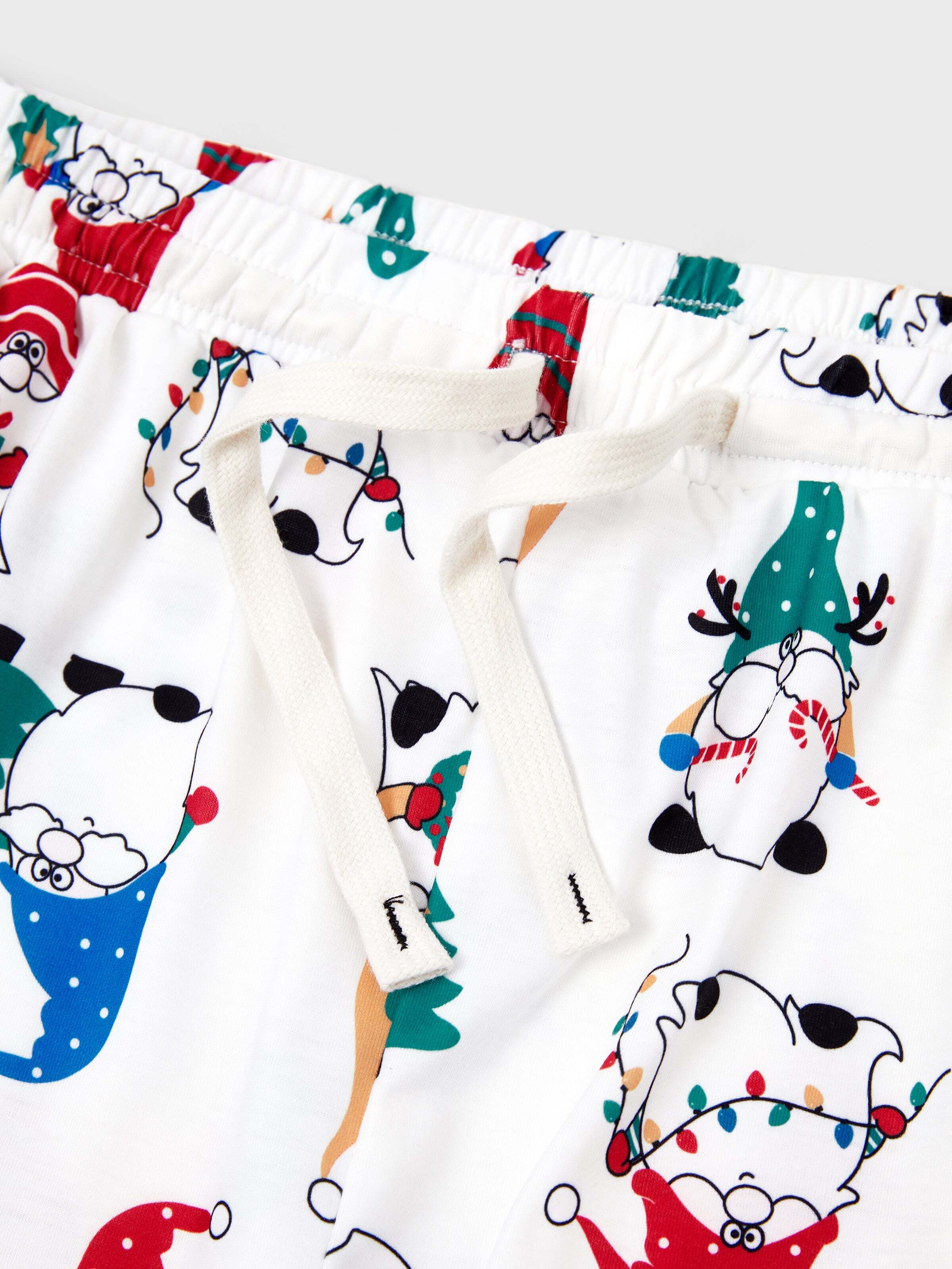 Christmas Matching Family Pajamas Set Christmas Gnome Print PJS with Christmas Socks Red