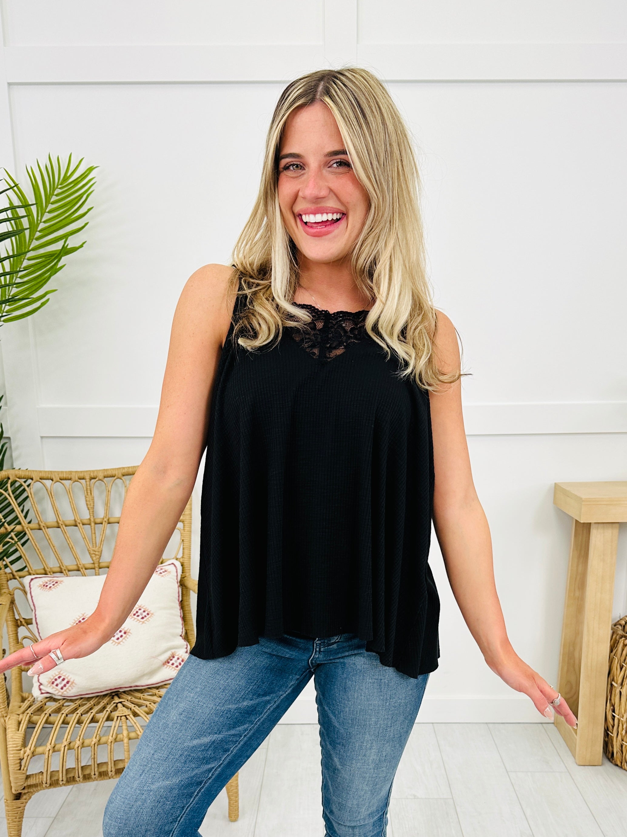 Softly Laced Tank Top- Multiple Colors!