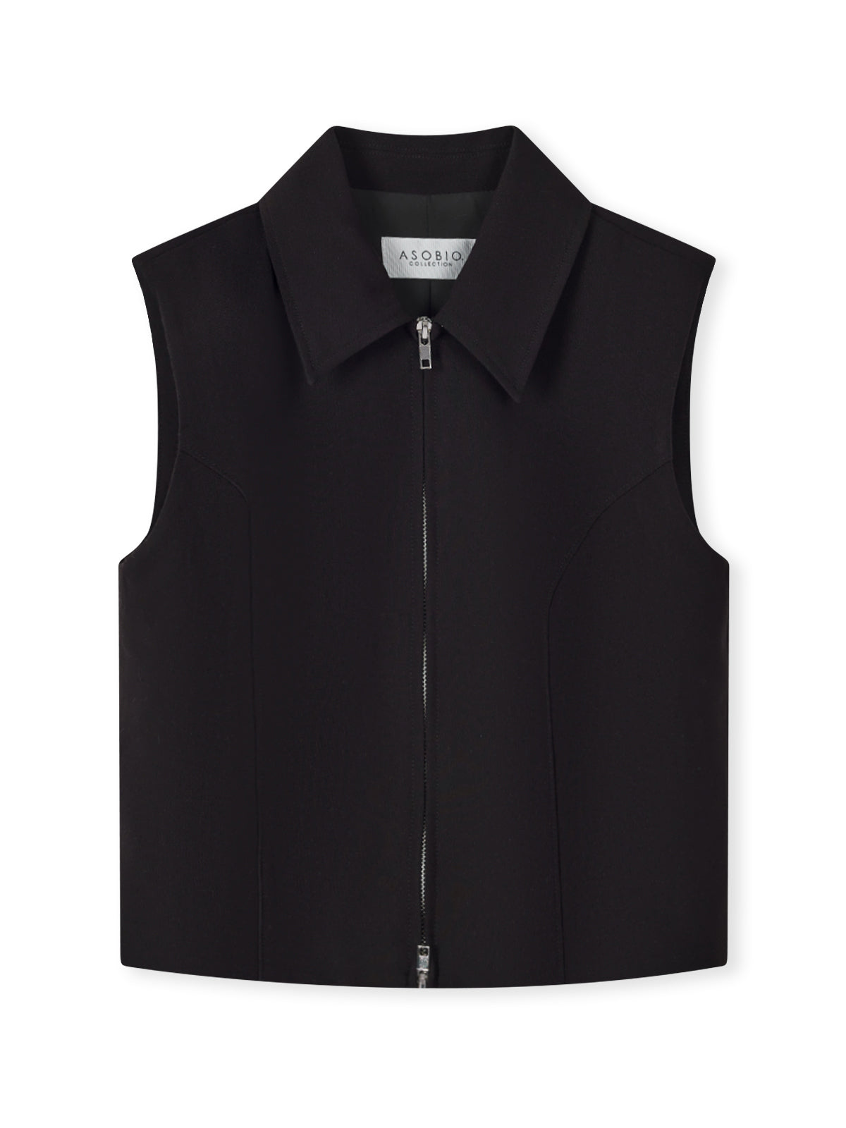 ASOBIO Double-Zip Sleeveless Fitted Shirt Top