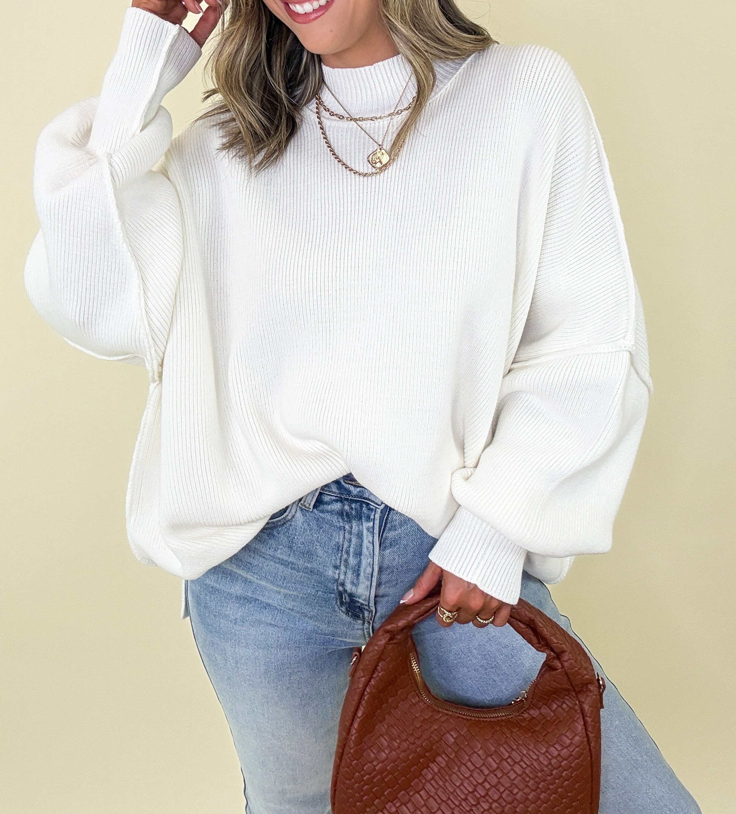 Simple Street Side Slit Oversized Sweater - BACK IN STOCK