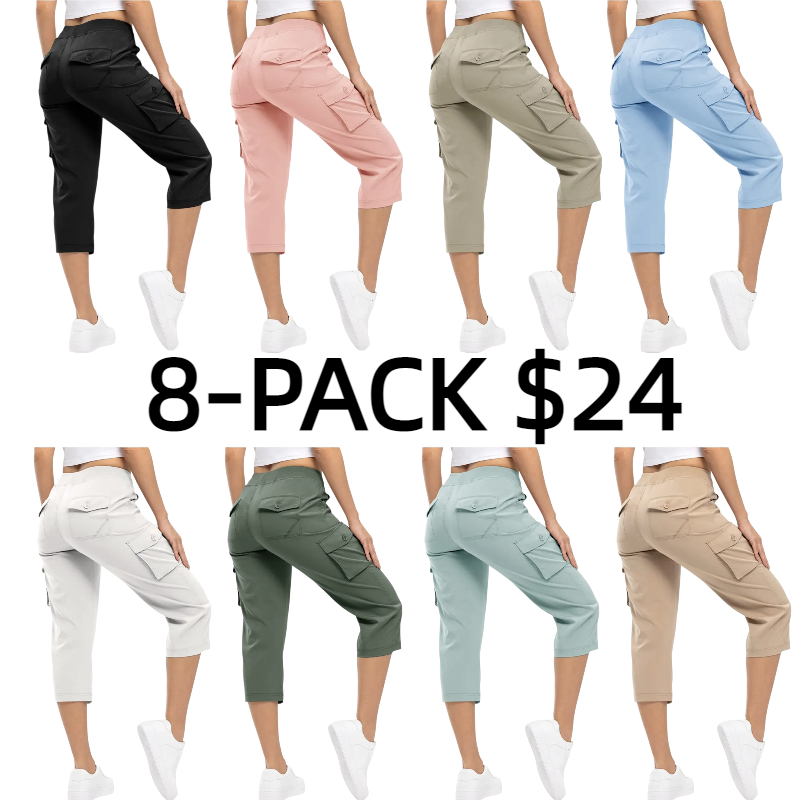 Women's Cargo Pants Plus Size Outdoor Lightweight Capris Casual