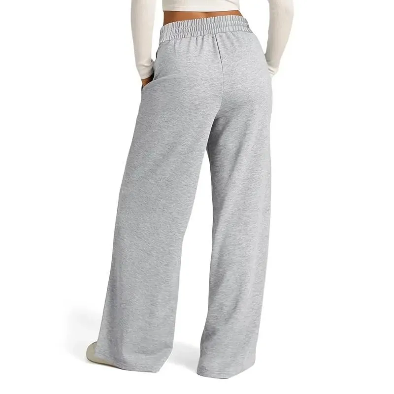 Women's Simple Design Straight Leg Drawstring Baggy Lounge Pants