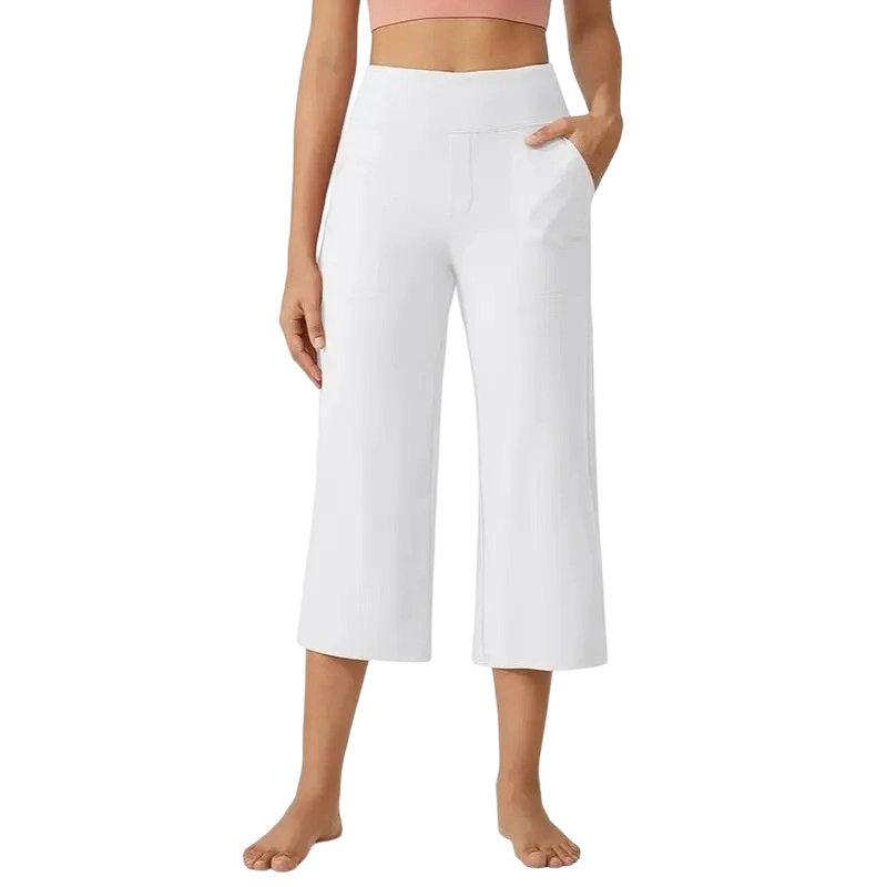 Capri Pants for Women Wide Leg Yoga Dress Cropped Pants Capri Leggings with Pockets for Casual Summer