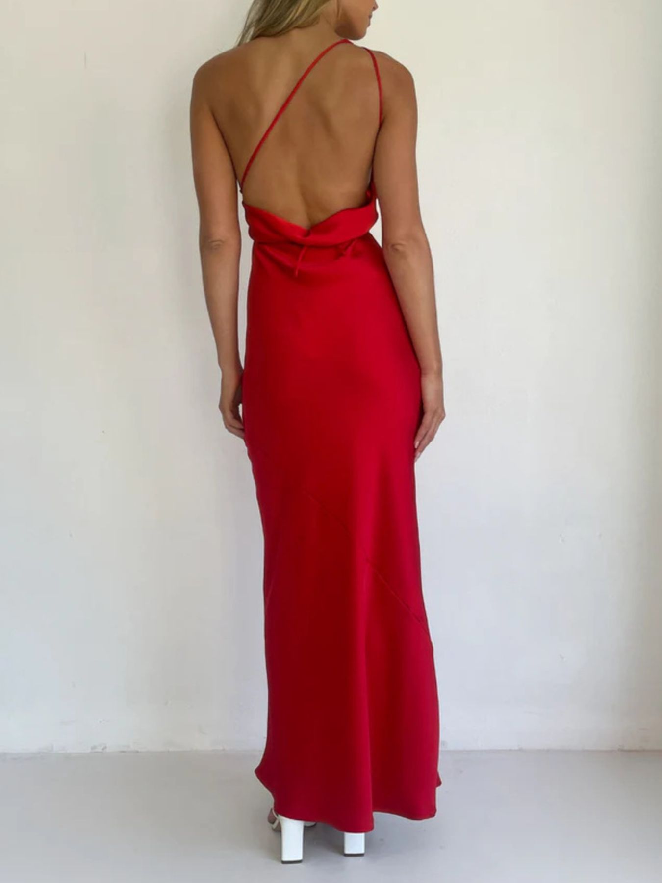 Halter Neck Satin Maxi Dress