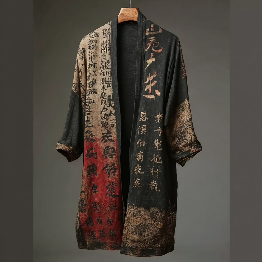 Japanese Art Retro Dragon Pattern Cardigan