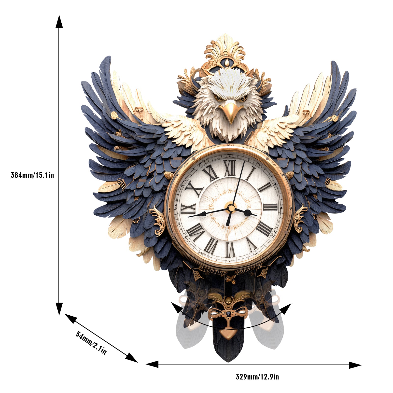 Eagle– DIY Wooden Clock, 3D Puzzle Craft Kit