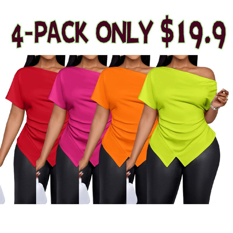 Fall Fitted Ombre Asymmetrical Top for Women