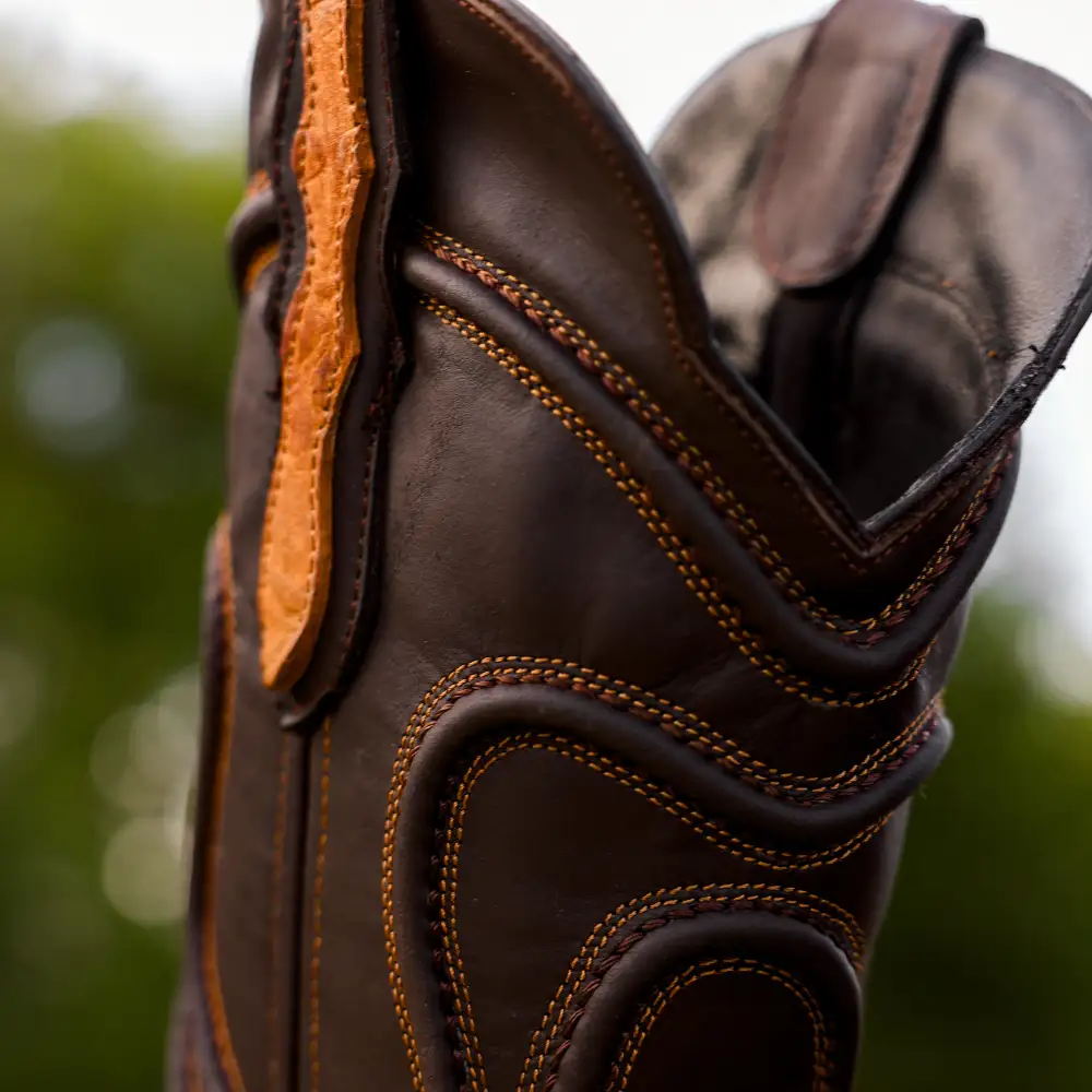 Matte Rustic Honey Pirarucu Leather Boots - Square Toe