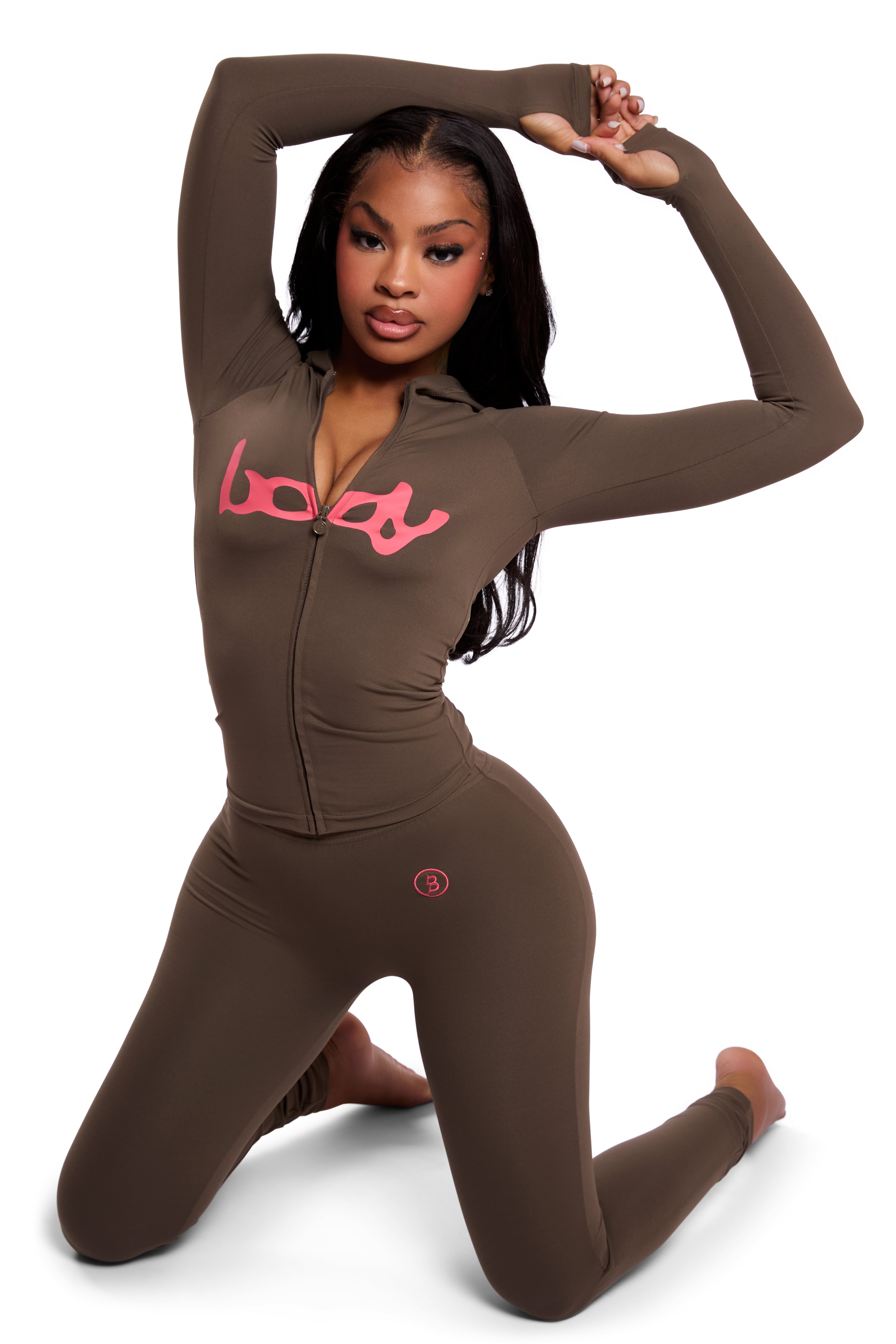 BASICS HOODIE 2.0 (BROWN/DARLING PINK)