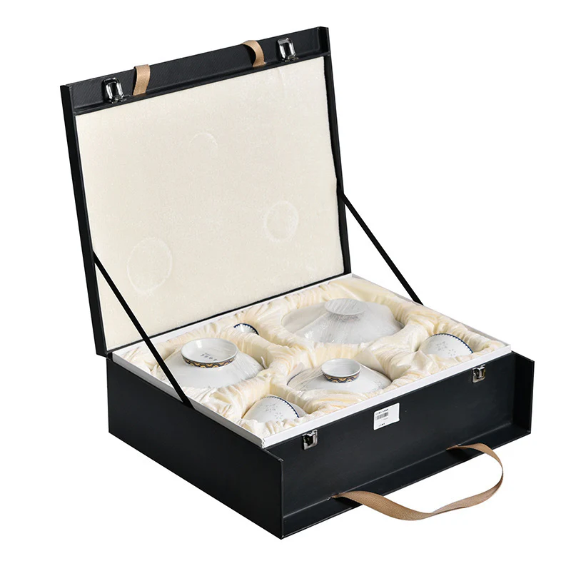 White-Blue Trim Porcelain Dinnerware