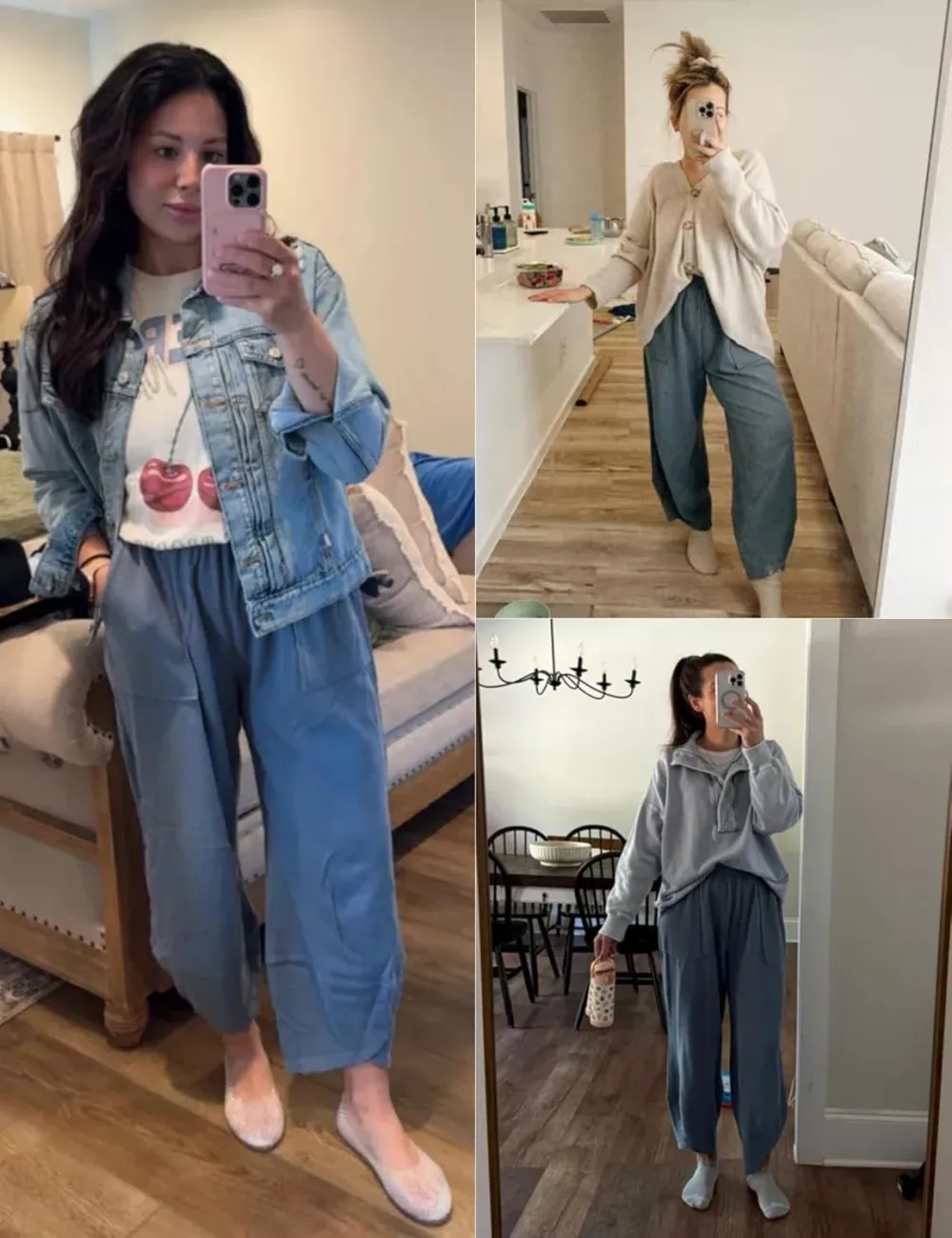 Women's Wide Leg Harem Pants Casual Palazzo Pants with Pockets High Waist Relaxed Fit