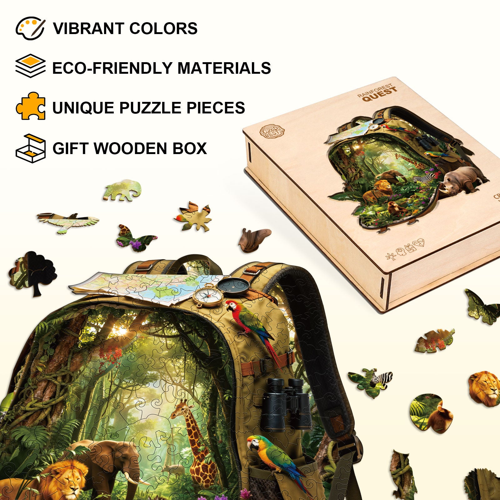 Rainforest Quest Wooden Jigsaw Puzzle