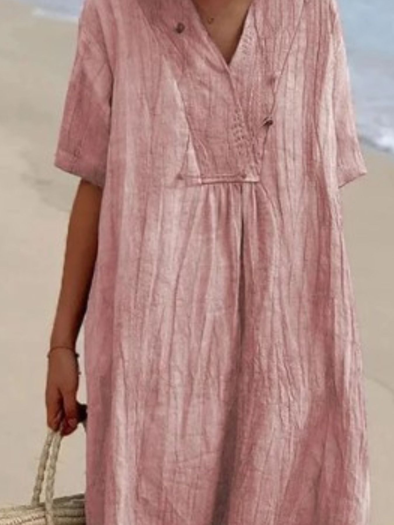 Casual Loose Short Sleeve Midi Dress