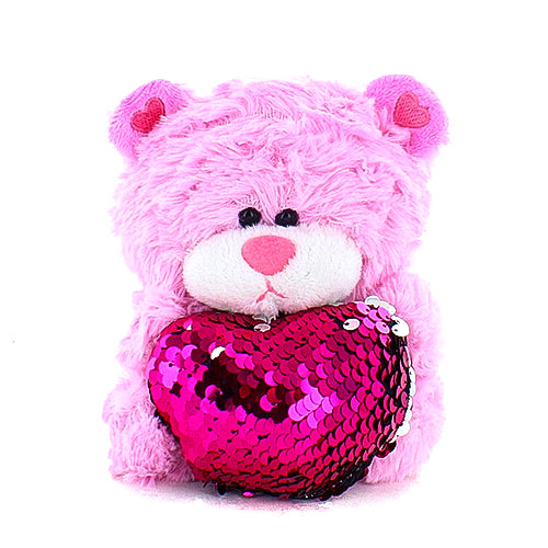 Pink Bears with Sequin Heart 6inch