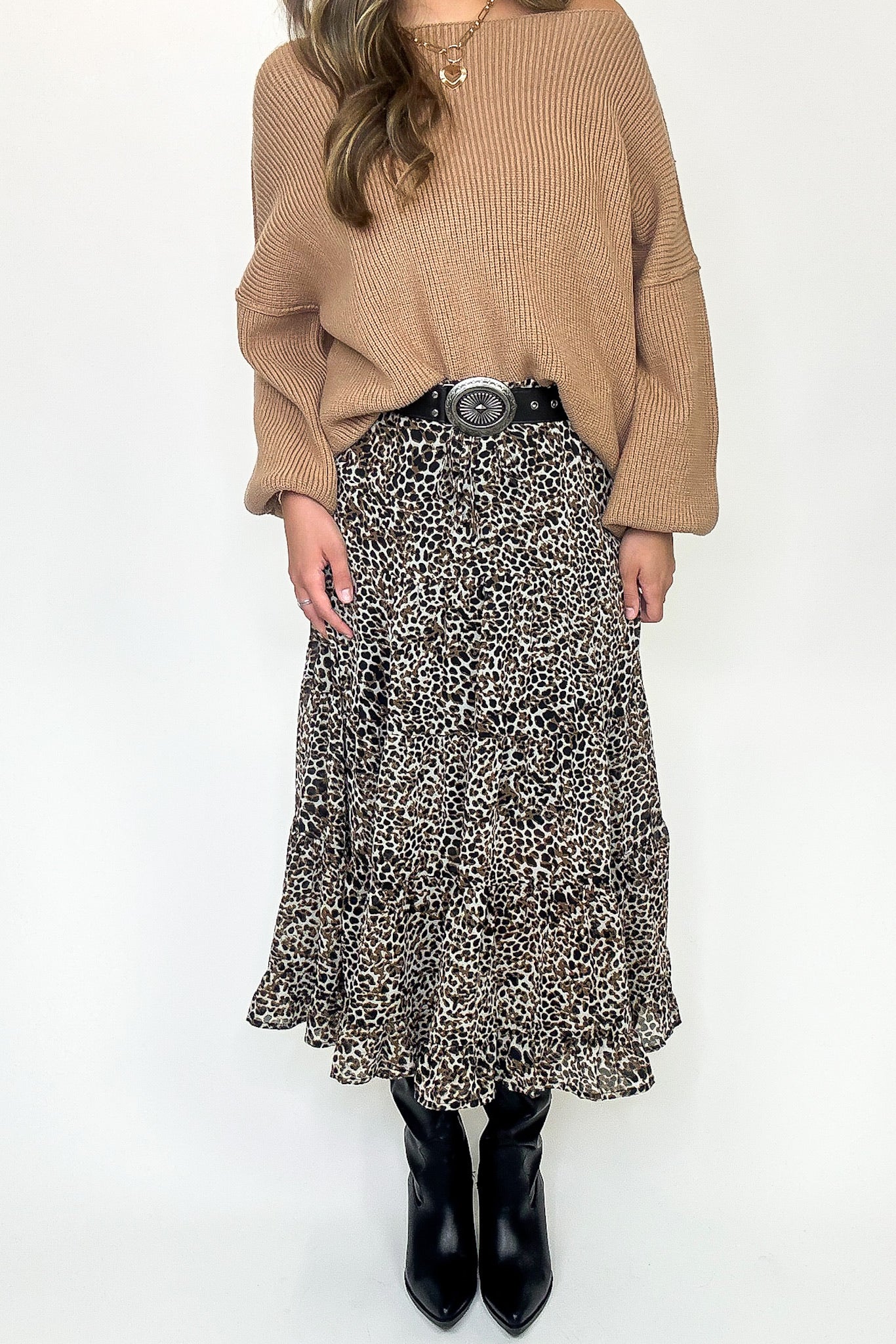 Untamed Tiers Animal Print Maxi Skirt