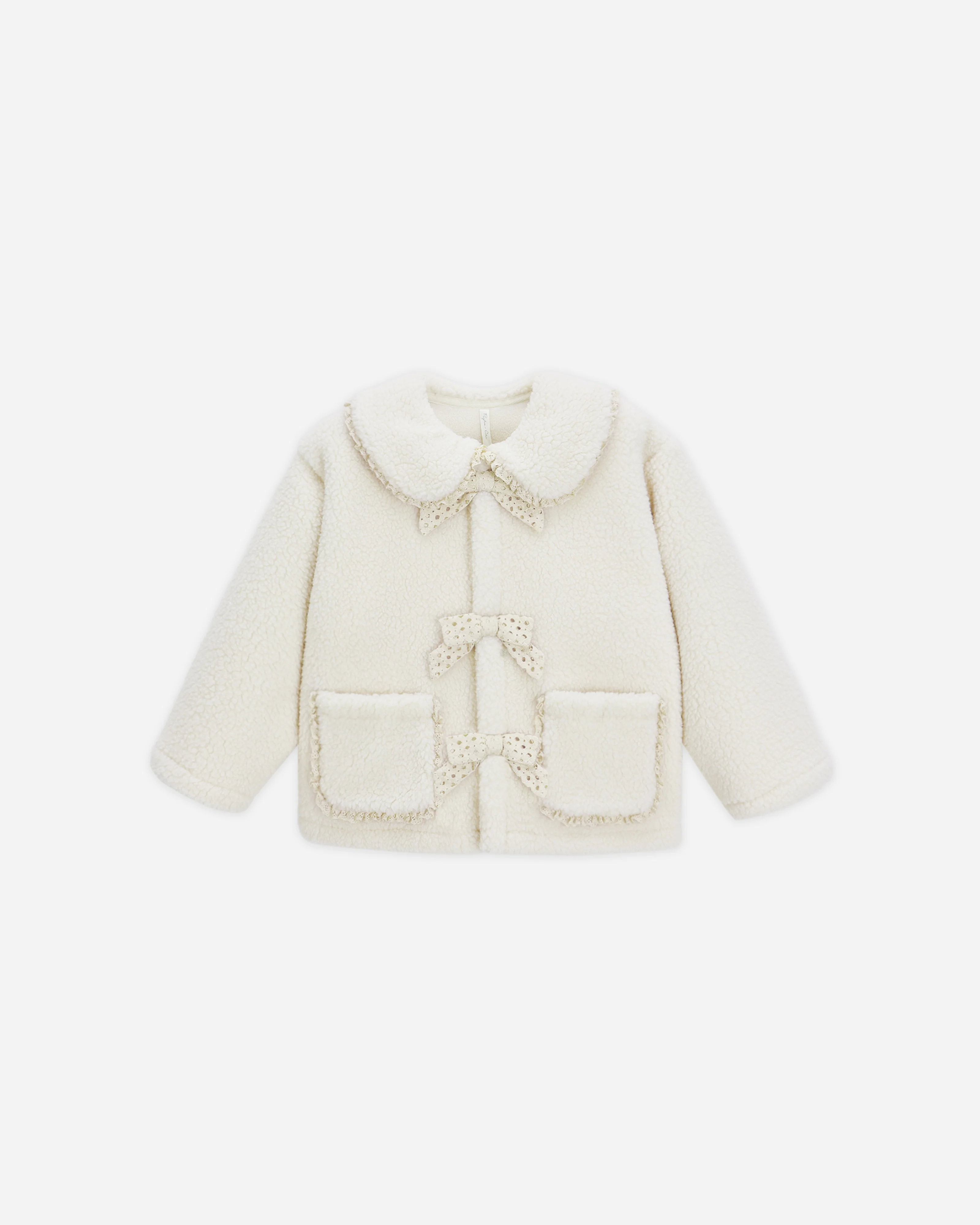 Shearling Collared Coat || Natural