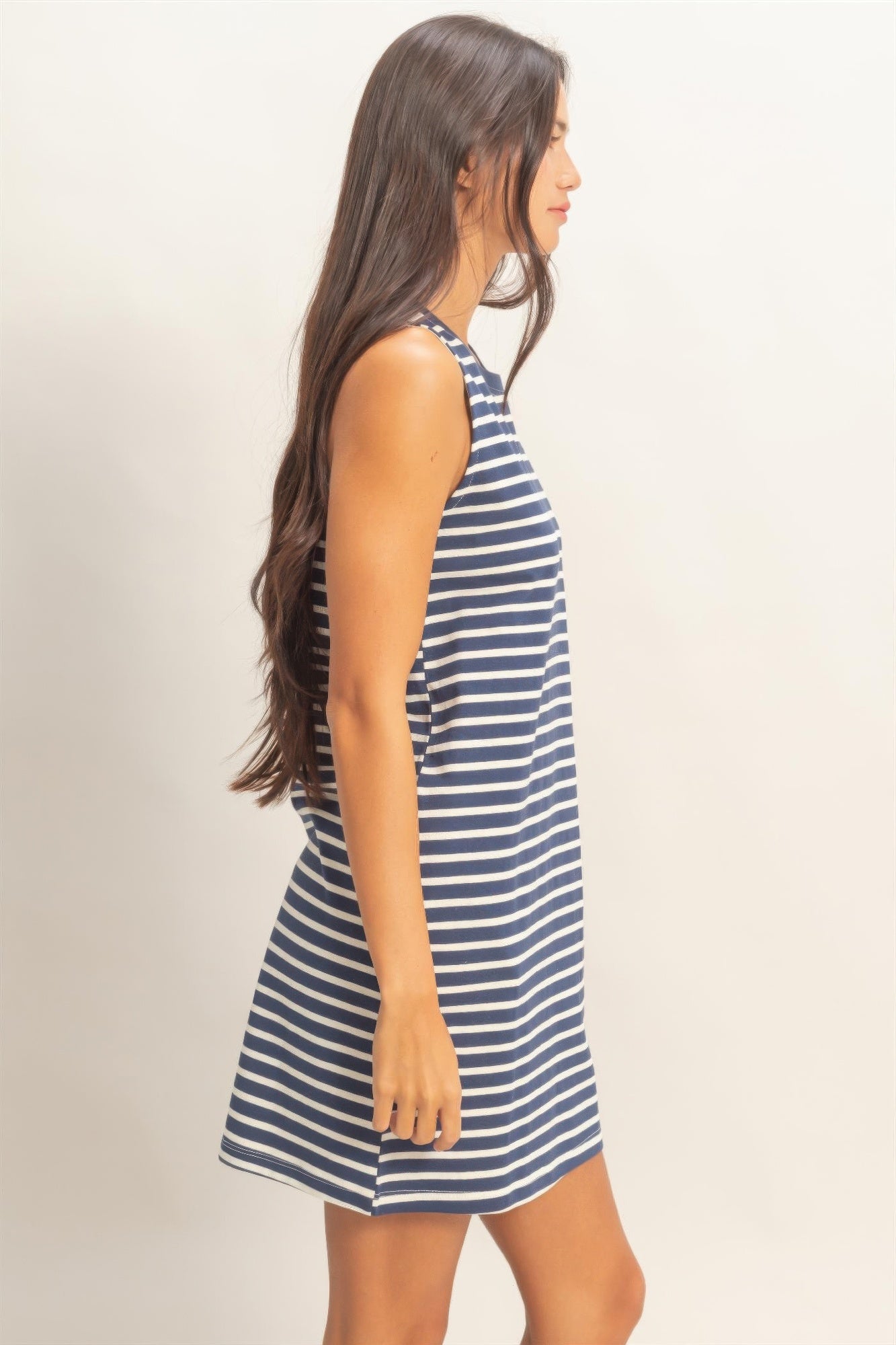 Striped Sleeveless Mini Dress