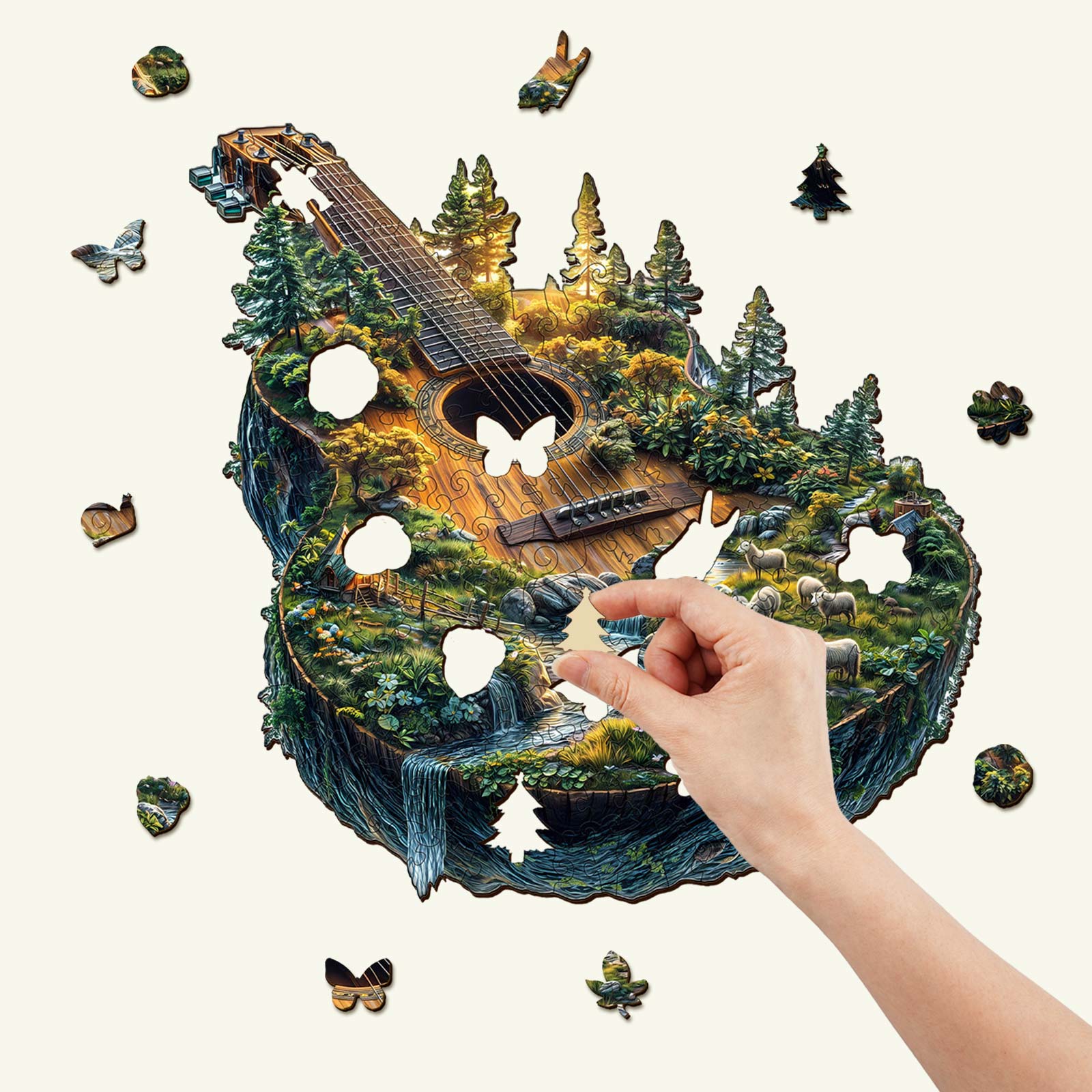 Forest guitar Wooden Jigsaw Puzzle