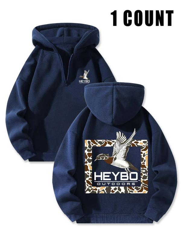 Men's Fleece-Lined Half Zip Hooded Sweatshirt