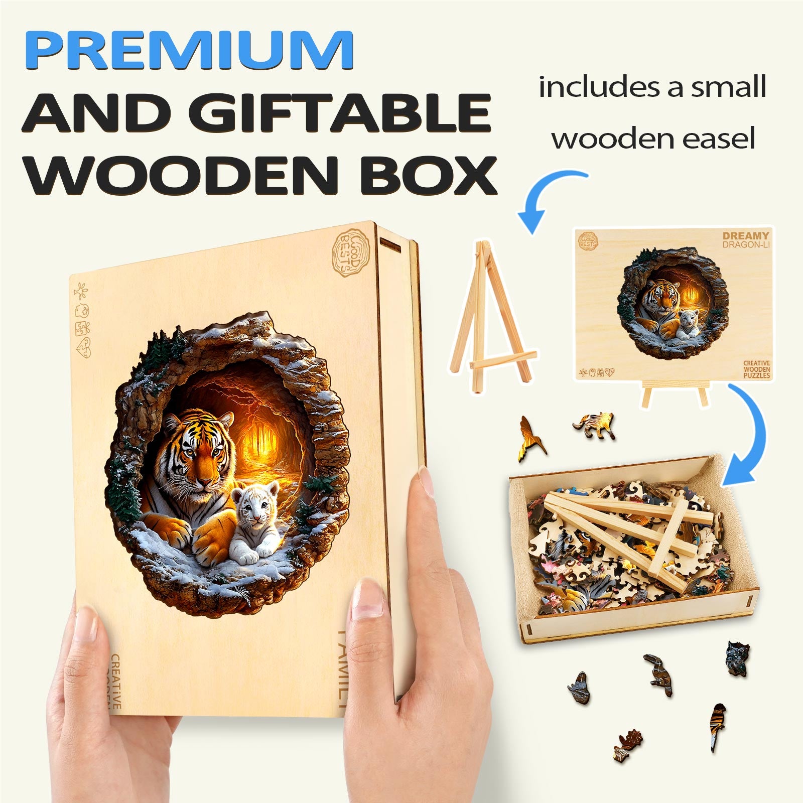 Tiger Family-2 Wooden Jigsaw Puzzle