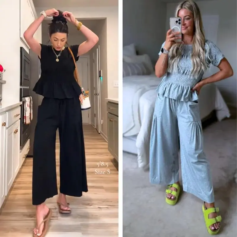 Women's Casual Pocket Two-Piece Set