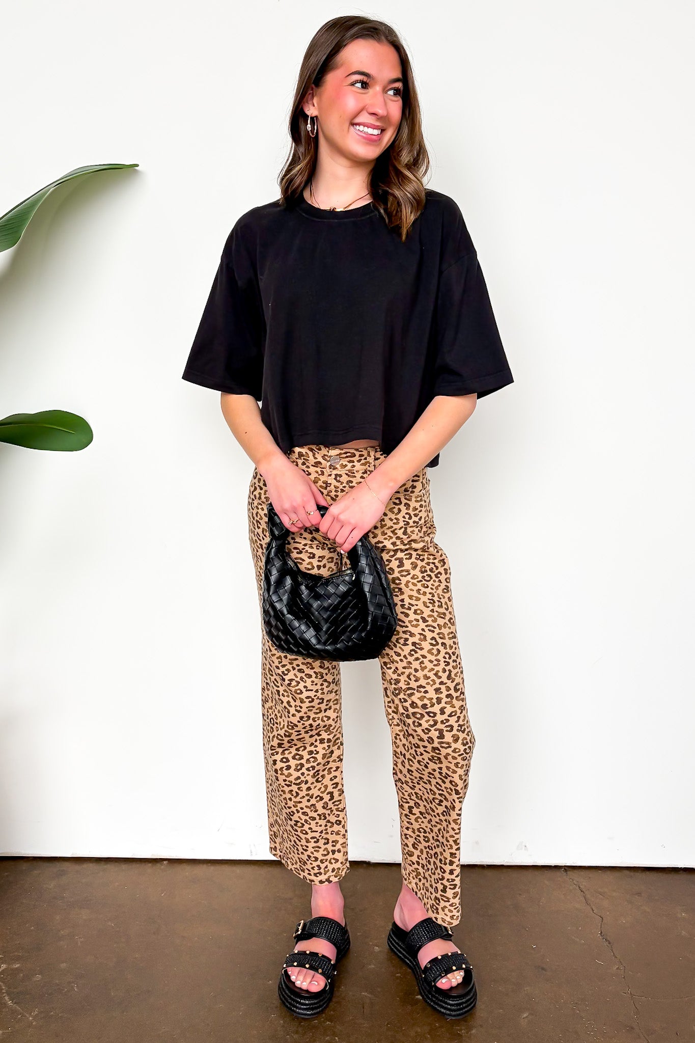 Animal Print Straight Leg Pants