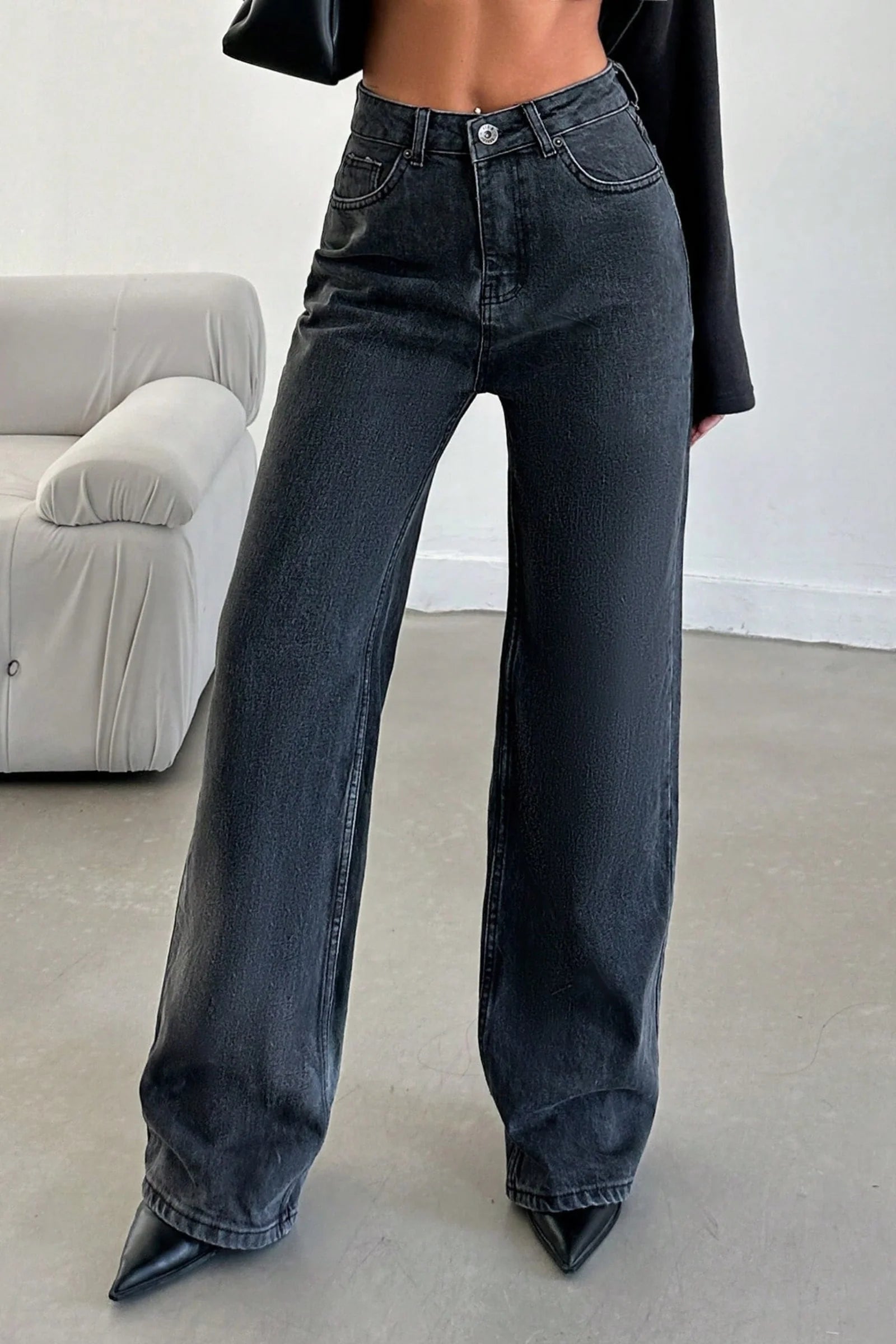 Deep Night Blue Wide Leg Jeans