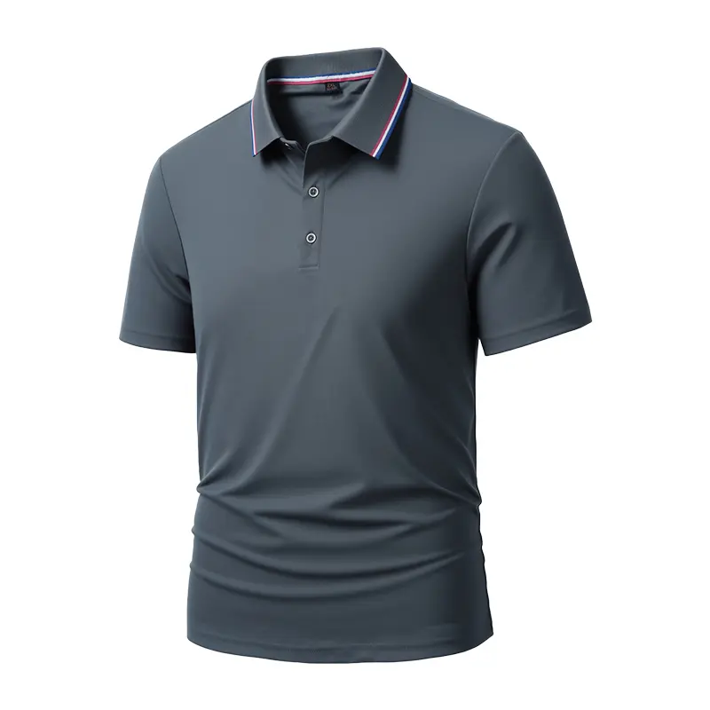 Men's Quick Dry Color Block Striped Polo Shirt