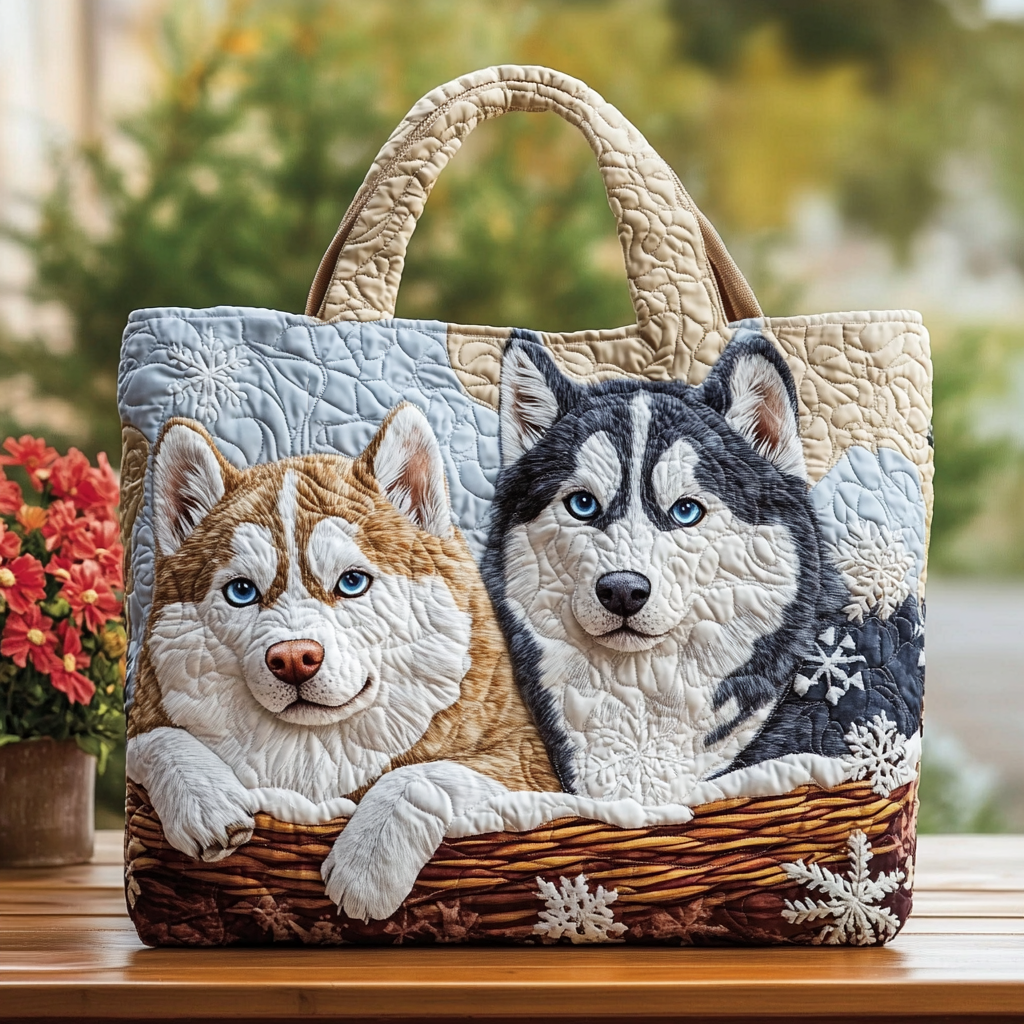 ozy Husky Snow Basket Quilted Tote ❄️🐾