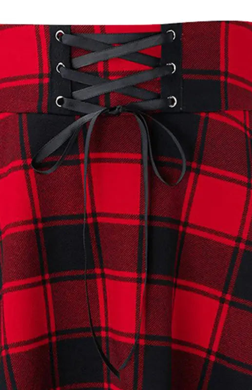 A-Line Plaid Print Mini Skirt