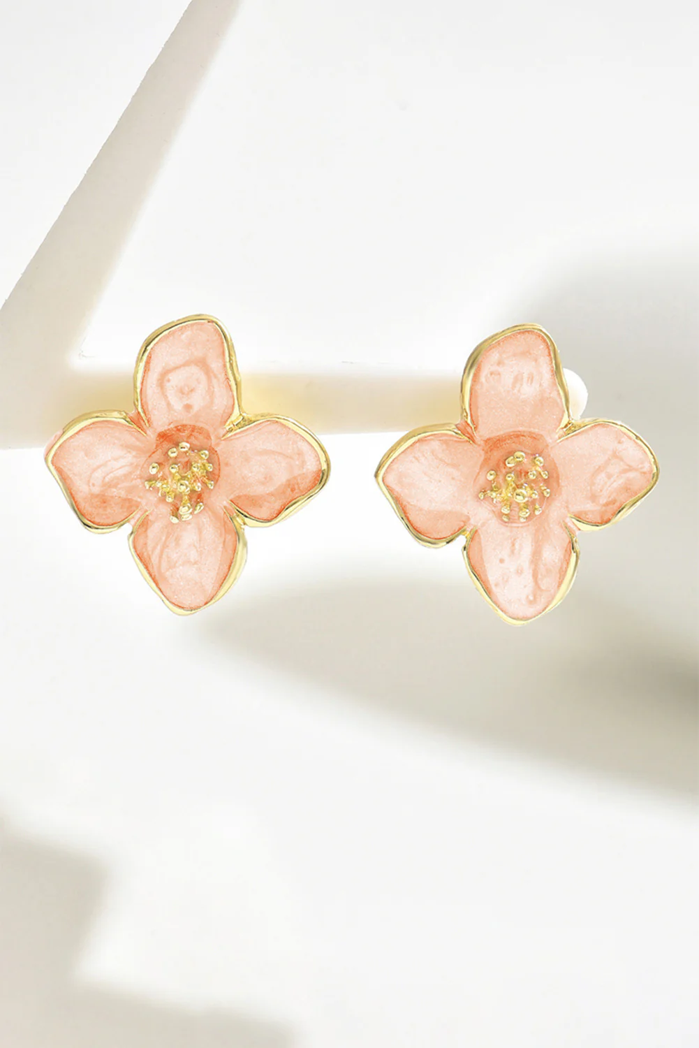 Light Pink Sweet Flower Shape Stud Alloy Earrings