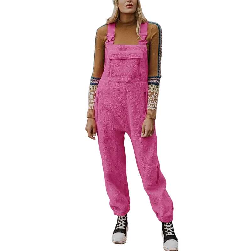 Women's Fleece Warm Overalls Winter Loose