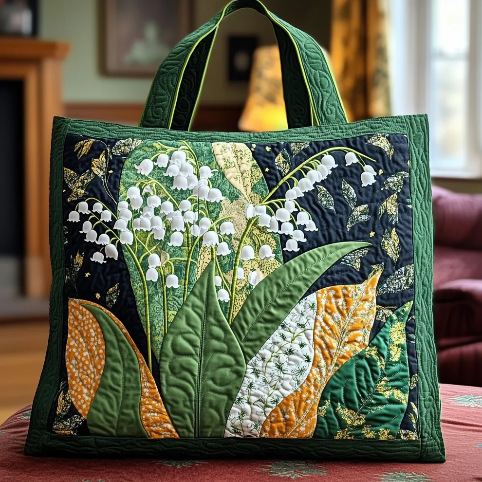 Whispers of the Lily Meadow Quilted Tote ✨🌿🤍