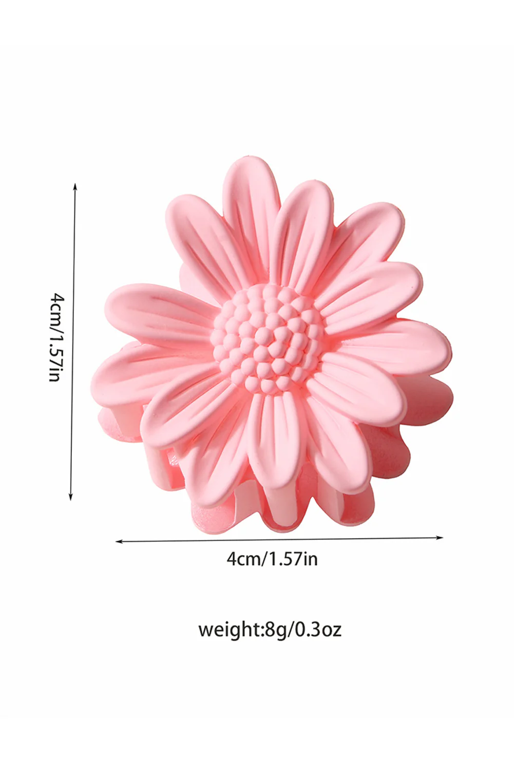 Pink Boho Daisy Flower Frosted Hair Clawclip