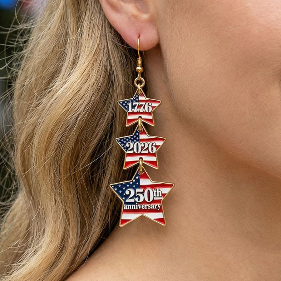 Women'S American Flag Earrings