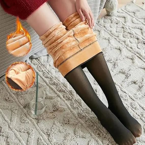 Women Fleece Lined Warm Sheer Winter Tights