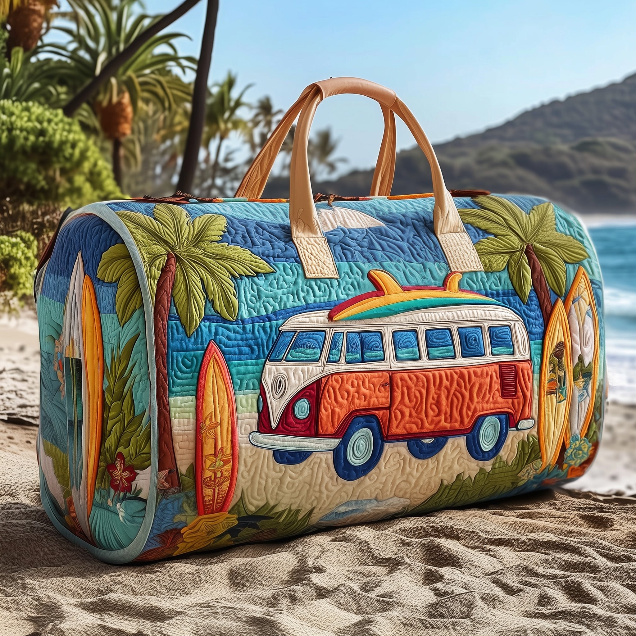 Hippie Van Quilted Duffle Bag