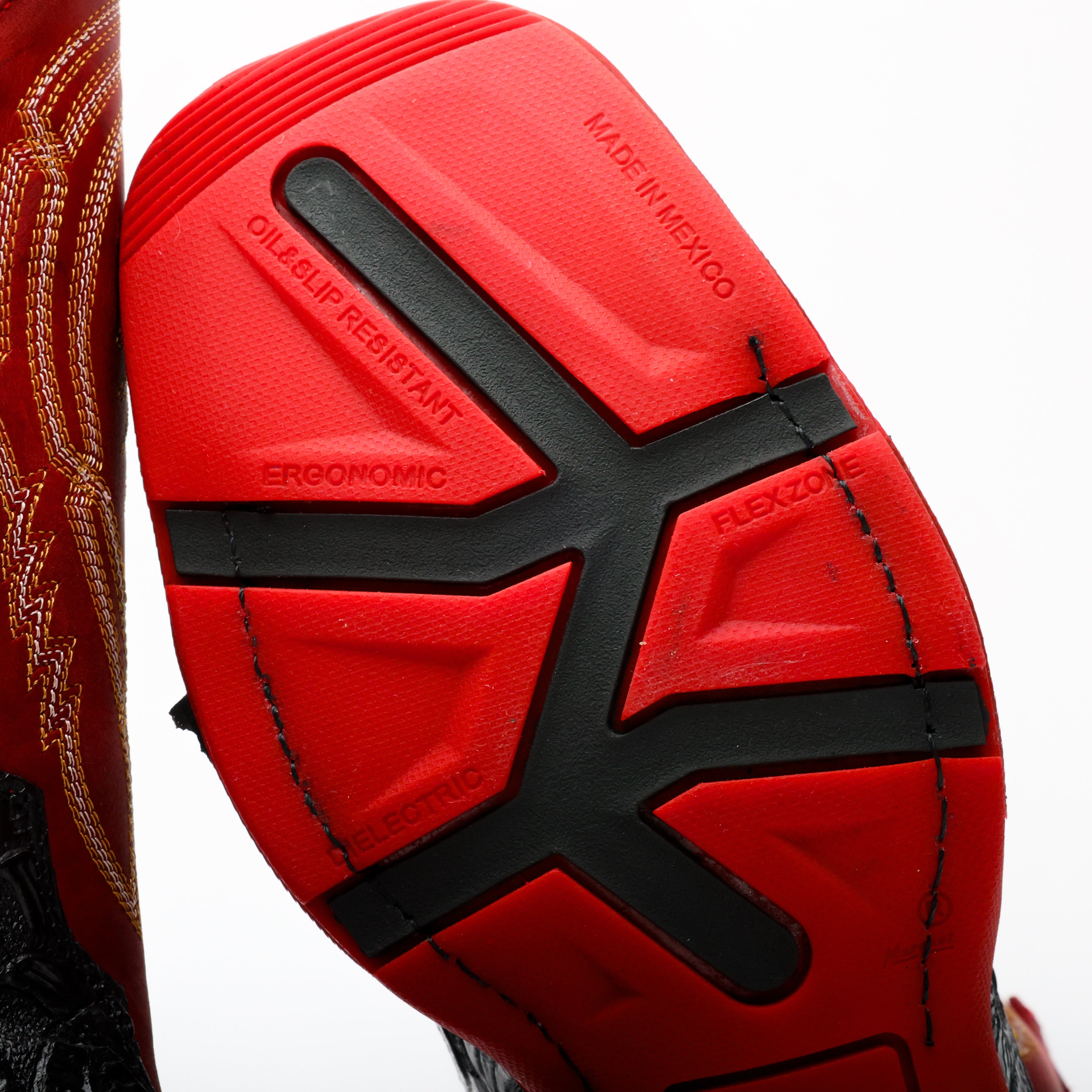 TBR Black Hand-Tooled Leather Boots With 3D Lightweight Sole - Composite Toe