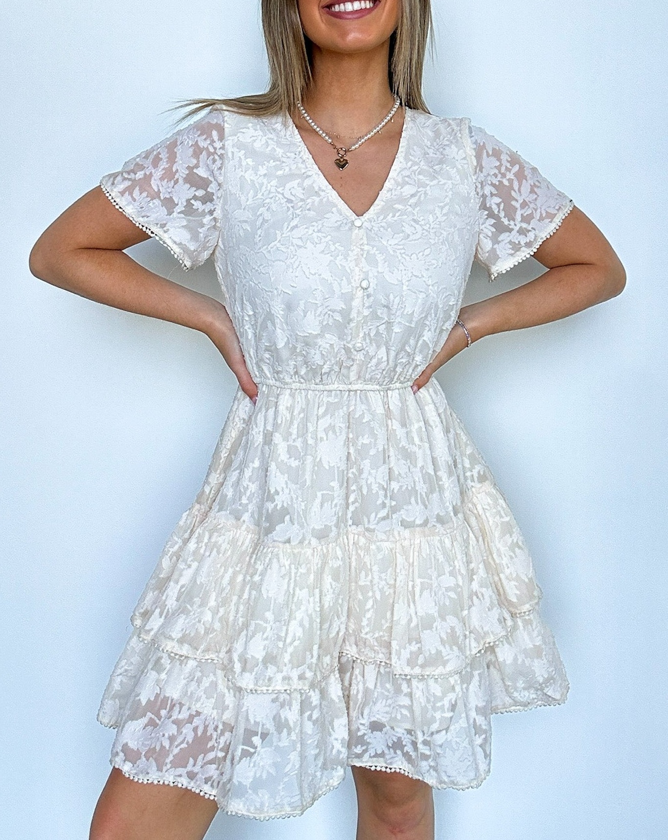 Gorgeous Excellence Lace Tiered Dress