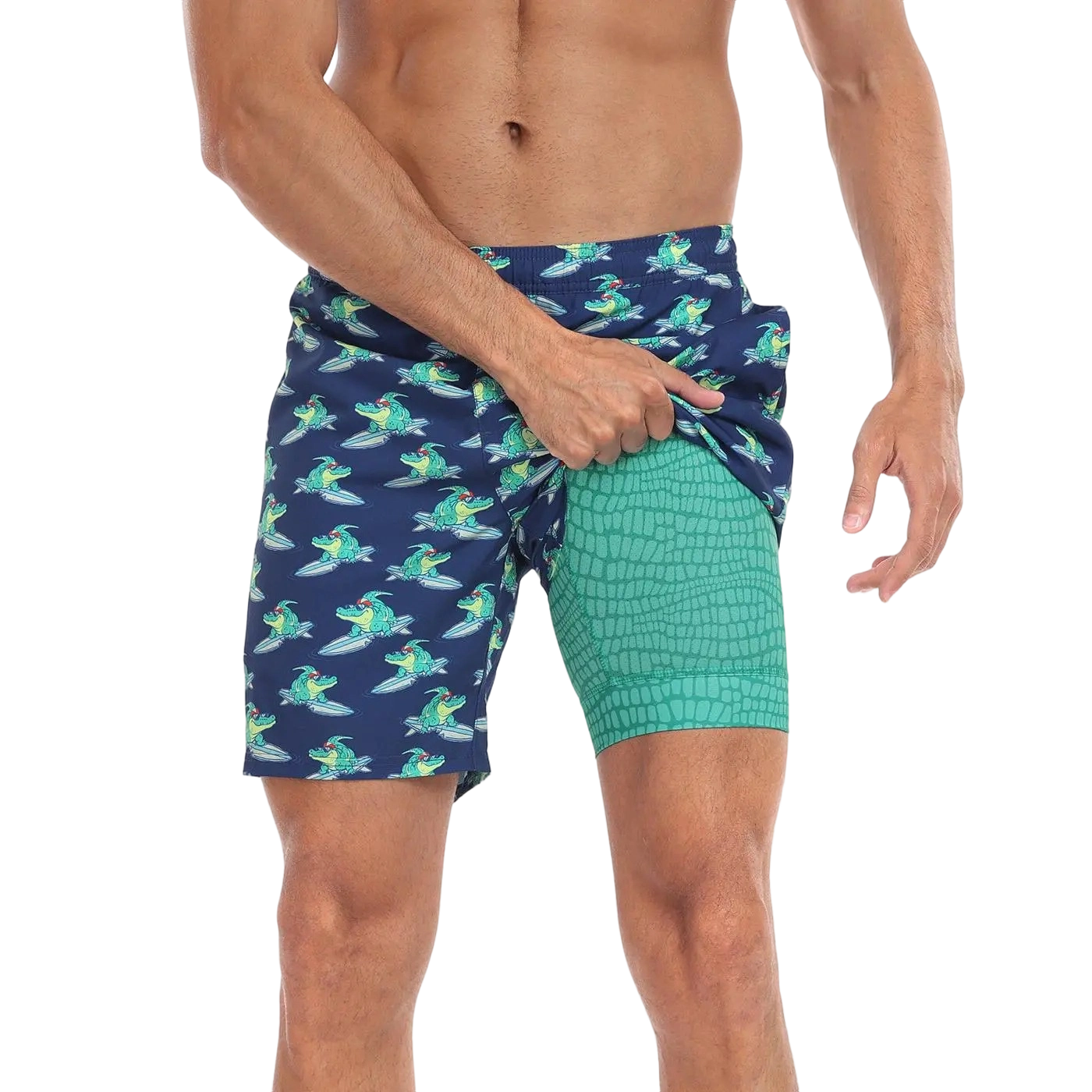 Men’s Swim Trunks with Compression Liner – Quick Dry Performance Shorts