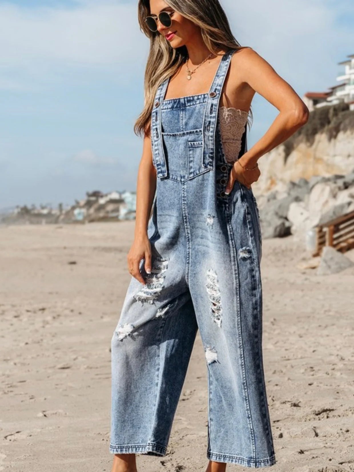 Beach Break Denim Overalls