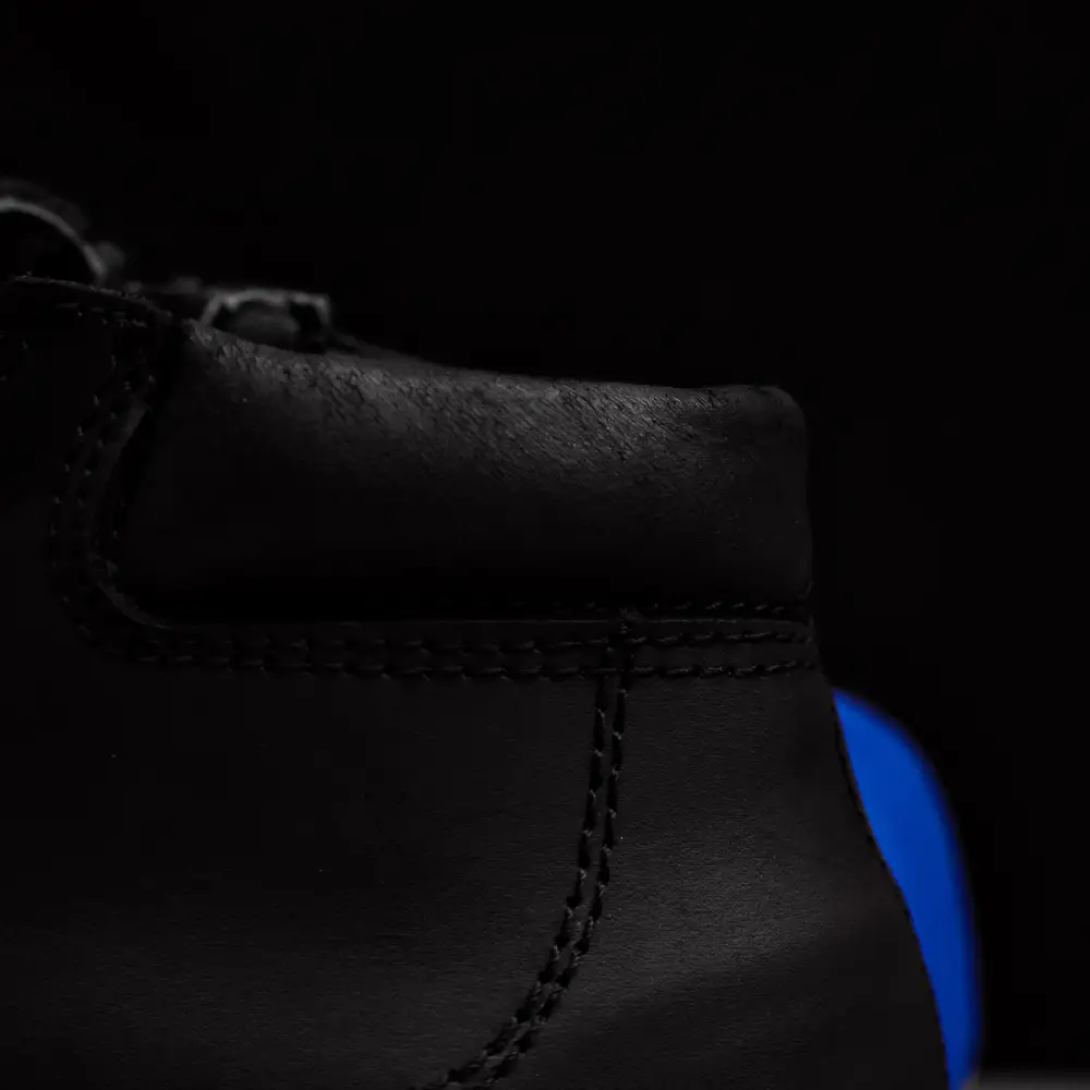 Black Basketweave Leather Botin With 3D Lightweight Soles - Square Toe